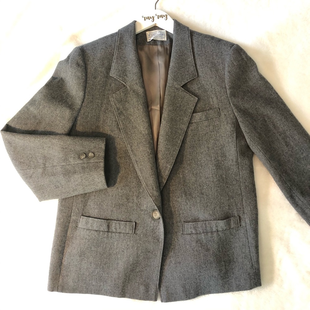 Pendleton Heather Gray Wool Blazer